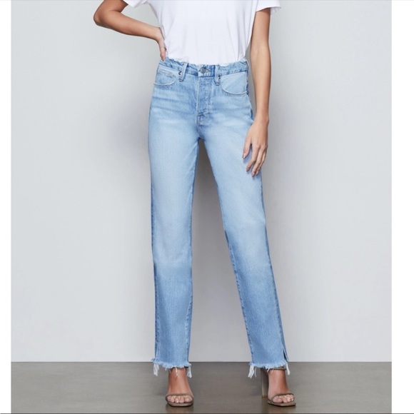 NWT Good American Size 10/30 High Waist Split Raw Hem Pants - Picture 2 of 6